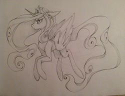 Size: 1024x786 | Tagged: safe, artist:m8rquise, imported from derpibooru, princess celestia, alicorn, pony, crown, jewelry, regalia, sketch, traditional art