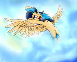 Size: 3500x2800 | Tagged: safe, artist:thefloatingtree, imported from derpibooru, oc, oc only, oc:cloud burst, pegasus, pony, female, flying, mare, solo, spread wings