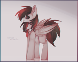 Size: 2236x1788 | Tagged: safe, artist:silvia woods, imported from derpibooru, oc, oc only, pegasus, pony, abstract background, necktie, solo