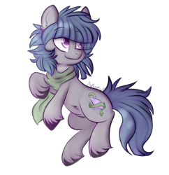 Size: 872x900 | Tagged: safe, artist:aniowo, imported from derpibooru, oc, oc only, oc:rimfrost, clothes, scarf, simple background, solo, transparent background, unshorn fetlocks