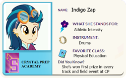 Size: 512x318 | Tagged: safe, imported from derpibooru, indigo zap, equestria girls, eqg profiles, female, solo