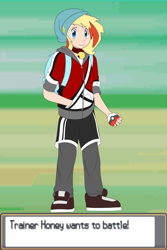 Size: 1494x2239 | Tagged: safe, artist:victoreach, imported from derpibooru, oc, oc only, oc:honey wound, human, humanized, humanized oc, pokémon, pokémon trainer, solo