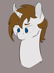 Size: 801x1087 | Tagged: safe, artist:terror bay, imported from derpibooru, oc, oc only, oc:robpony, pony, unicorn, bust, male, no pupils, simple background, solo, stallion