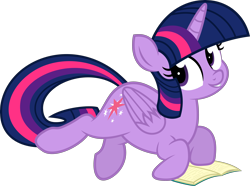 Size: 4500x3344 | Tagged: safe, artist:slb94, artist:yoditax, imported from derpibooru, twilight sparkle, alicorn, pony, absurd resolution, book, cute, female, looking at you, mare, reading, simple background, solo, transparent background, twiabetes, twilight sparkle (alicorn), vector