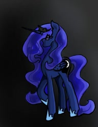 Size: 423x550 | Tagged: safe, artist:cupcakeseclipsed, imported from derpibooru, princess luna, alicorn, pony, female, looking at you, raised hoof, simple background, solo