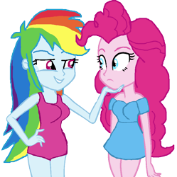 Size: 782x786 | Tagged: safe, artist:ktd1993, imported from derpibooru, pinkie pie, rainbow dash, equestria girls, 1000 hours in ms paint, female, lesbian, ms paint, pinkiedash, shipping