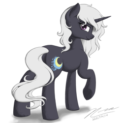 Size: 1024x1024 | Tagged: safe, artist:novaintellus, imported from derpibooru, oc, oc only, oc:moon shard, pony, unicorn, female, mare, solo