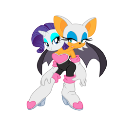 Size: 792x840 | Tagged: safe, imported from derpibooru, rarity, conjoined, crossover, fusion, rouge the bat, sonic the hedgehog (series), we have become one