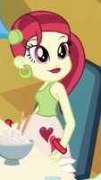 Size: 113x200 | Tagged: safe, imported from derpibooru, screencap, rose heart, equestria girls, equestria girls (movie), bracelet, ear piercing, earring, female, food, heart, helping twilight win the crown, jewelry, piercing, rice, solo