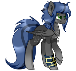 Size: 1558x1440 | Tagged: safe, artist:despotshy, imported from derpibooru, oc, oc only, oc:kama, pegasus, pony, clothes, female, mare, raised hoof, simple background, snaggletooth, solo, transparent background, walking