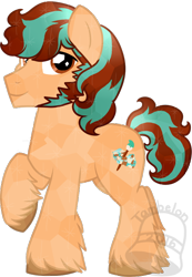 Size: 484x700 | Tagged: safe, artist:tambelon, imported from derpibooru, oc, oc only, oc:desert jasper, crystal pony, pony, male, solo, stallion, unshorn fetlocks, watermark