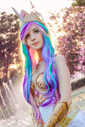 Size: 1000x1500 | Tagged: safe, artist:illisiacosplay, imported from derpibooru, princess celestia, human, clothes, cosplay, costume, female, irl, irl human, photo, solo