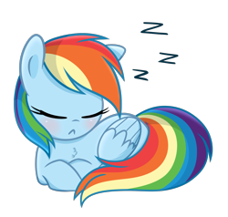 Size: 2100x2000 | Tagged: safe, artist:darkynez, imported from derpibooru, rainbow dash, pegasus, pony, behaving like a cat, cute, dashabetes, female, high res, sleeping, solo, zzz