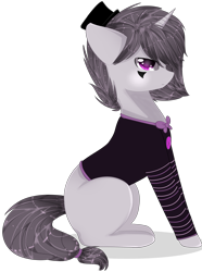 Size: 1858x2503 | Tagged: safe, artist:little-sketches, artist:php146, imported from derpibooru, oc, oc only, pony, unicorn, clothes, female, hat, mare, simple background, sitting, solo, transparent background