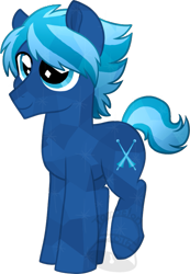 Size: 485x700 | Tagged: safe, artist:tambelon, imported from derpibooru, oc, oc only, oc:sapphire lance, crystal pony, pony, male, solo, stallion, watermark