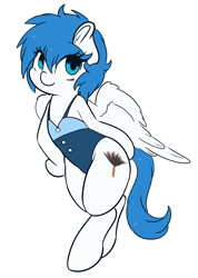 Size: 1280x1797 | Tagged: safe, artist:wickedsilly, imported from derpibooru, oc, oc only, pegasus, pony, bipedal, clothes, cute, female, looking at you, mare, ocbetes, one-piece swimsuit, smiling, solo, standing, swimsuit