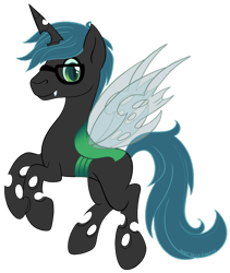 Size: 822x972 | Tagged: safe, artist:smallspiritgraphics, imported from derpibooru, oc, oc only, oc:stratamax, changeling, changeling oc, commission, cute, glasses, male, simple background, solo