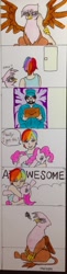 Size: 792x3253 | Tagged: safe, artist:xkaix2501, imported from derpibooru, gilda, pinkie pie, rainbow dash, griffon, human, comic, delivery, female, gildash, humanized, interspecies, lesbian, m.a. larson, meme, pinkiedash, pixiv, shipping, thanks m.a. larson, traditional art, wat