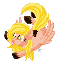 Size: 1260x1350 | Tagged: safe, artist:iheartjapan789, imported from derpibooru, oc, oc only, oc:peaches, pegasus, pony, female, mare, simple background, solo, tongue out, transparent background