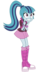 Size: 818x1239 | Tagged: safe, artist:kingdark0001, imported from derpibooru, sonata dusk, equestria girls, rainbow rocks, clothes, female, happy, ponytail, simple background, skirt, smiling, solo, squee, transparent background, vector