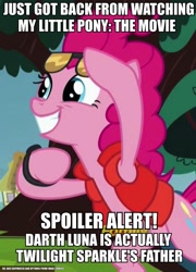 Size: 693x960 | Tagged: safe, edit, edited screencap, imported from derpibooru, screencap, pinkie pie, what about discord?, back to the future, female, image macro, implied time travel, meme, pinkie mcpie, solo, spoiler alert, star wars