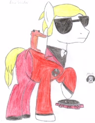 Size: 2550x3300 | Tagged: safe, artist:aridne, imported from derpibooru, pony, dave strider, homestuck, ponified, solo, traditional art