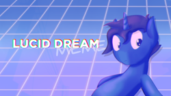 Size: 2400x1350 | Tagged: safe, artist:triplesevens, imported from derpibooru, oc, oc only, oc:lucid dream, effects, grid, looking at you, solo, text, vaporwave, vhs