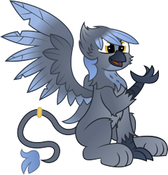 Size: 4678x4879 | Tagged: safe, artist:plone, imported from derpibooru, oc, oc only, oc:panne, griffon, absurd resolution, griffonized, simple background, sitting, solo, species swap, transparent background, vector