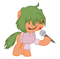 Size: 1780x1750 | Tagged: safe, artist:destruct1veg33k, imported from derpibooru, oc, oc only, oc:melon flesh, base used, clothes, cosplay, costume, crossover, macross, macross frontier, microphone, simple background, solo, transparent background, vector