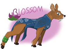 Size: 1200x800 | Tagged: safe, artist:tartsarts, imported from derpibooru, oc, oc only, oc:blossom, deer, cheongsam, chinese water deer, clothes, cloven hooves, fanged deer, fangs, jewelry, simple background, solo, water deer