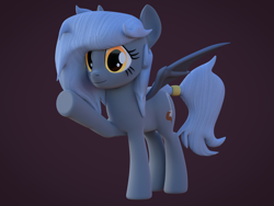 Size: 1024x768 | Tagged: safe, artist:mythicspeed, deleted from derpibooru, imported from derpibooru, oc, oc only, oc:panne, bat pony, pony, 3d, blender, female, mare, raised hoof, simple background, solo