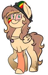 Size: 1885x2901 | Tagged: safe, artist:befishproductions, imported from derpibooru, oc, oc only, oc:mango, pegasus, pony, bloodshot eyes, female, leg warmers, mare, signature, simple background, solo, transparent background