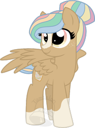 Size: 524x700 | Tagged: safe, artist:tambelon, imported from derpibooru, oc, oc only, oc:fairy bread, pegasus, pony, female, mare, solo, watermark