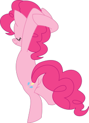 Size: 2000x2768 | Tagged: safe, artist:michaelsety, imported from derpibooru, pinkie pie, pony, ballet, bipedal, eyes closed, female, high res, hooves behind head, simple background, solo, transparent background