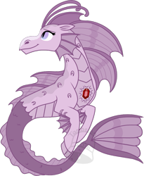 Size: 575x700 | Tagged: safe, artist:tambelon, imported from derpibooru, oc, oc only, oc:fermata, hippocampus, merpony, siren, female, simple background, siren oc, solo, transparent background, watermark