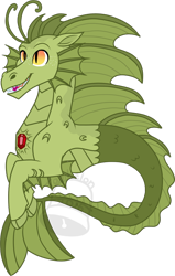 Size: 446x700 | Tagged: safe, artist:tambelon, imported from derpibooru, oc, oc only, oc:staccato, hippocampus, merpony, siren, male, simple background, siren oc, solo, transparent background, watermark