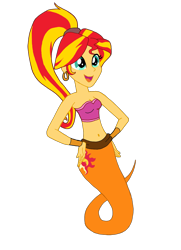 Size: 2409x3320 | Tagged: safe, artist:renthegodofhumor, imported from derpibooru, sunset shimmer, genie, equestria girls, aladdin, belly button, boots, clothes, crossover, disney, female, gloves, midriff, motorcross, open mouth, shoes, simple background, solo, transparent background