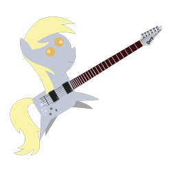 Size: 5000x5000 | Tagged: safe, imported from derpibooru, derpy hooves, pegasus, pony, absurd resolution, electric guitar, female, guitar, mare, musical instrument, pointy ponies, simple background, solo, transparent background