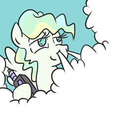 Size: 524x489 | Tagged: safe, artist:jargon scott, imported from derpibooru, vapor trail, pegasus, pony, female, namesake, solo, vape