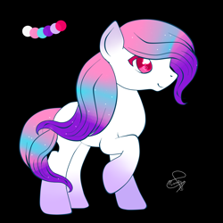 Size: 2000x2000 | Tagged: safe, artist:php23, deleted from derpibooru, imported from derpibooru, oc, oc only, black background, female, raised hoof, simple background, solo, wingding eyes