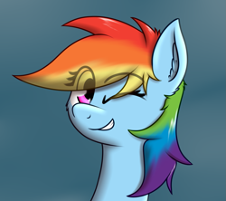 Size: 1141x1014 | Tagged: safe, artist:zogzor, imported from derpibooru, rainbow dash, female, one eye closed, solo, wink
