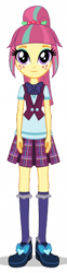 Size: 130x528 | Tagged: safe, imported from derpibooru, sour sweet, equestria girls, bowtie, clothes, crystal prep academy uniform, cute, female, freckles, looking at you, school uniform, shoes, simple background, smiling, socks, solo, transparent background, vector