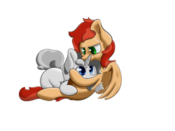 Size: 3200x2400 | Tagged: safe, artist:lurker, imported from derpibooru, oc, oc only, pegasus, pony, unicorn, gay, hug, looking at each other, male