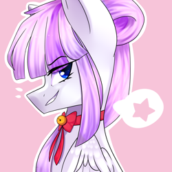 Size: 2000x2000 | Tagged: safe, artist:cupofvanillatea, imported from derpibooru, oc, oc only, pegasus, pony, bust, female, high res, mare, neck bow, portrait, solo