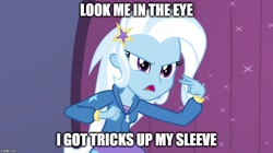 Size: 896x500 | Tagged: safe, edit, edited screencap, imported from derpibooru, screencap, trixie, equestria girls, rainbow rocks, image macro, meme, trixie yells at everything