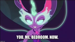 Size: 800x450 | Tagged: safe, edit, edited screencap, imported from derpibooru, screencap, sci-twi, twilight sparkle, equestria girls, friendship games, caption, image macro, imminent sex, implied sex, meme, midnight sparkle, midnight sparkle's lines, this will end in snu snu, this will end in tears and/or death, you. me. x. now.