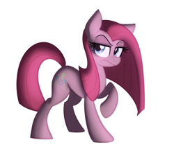 Size: 1024x922 | Tagged: safe, artist:wubcakeva, imported from derpibooru, pinkie pie, earth pony, pony, female, lidded eyes, mare, pinkamena diane pie, raised hoof, simple background, solo, transparent background