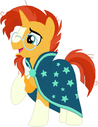 Size: 334x432 | Tagged: safe, artist:ra1nb0wk1tty, imported from derpibooru, sunburst, glasses, male, simple background, solo, sunburst's cloak, sunburst's glasses, sunburst's robe, white background