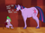 Size: 1500x1100 | Tagged: safe, artist:anontheanon, edit, imported from derpibooru, spike, twilight sparkle, dragon, horse, pony, unicorn, abuse, angry, book, bookhorse, colored hooves, dialogue, female, lip bite, male, mare, scared, size difference, small head, stool, sweat, table, that pony sure does love books, threat, wingless, wingless edit