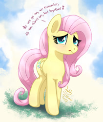 Size: 930x1100 | Tagged: safe, artist:joakaha, imported from derpibooru, fluttershy, pegasus, pony, cute, female, graduation, looking at you, mare, shyabetes, singing, solo, song reference, vitamin c